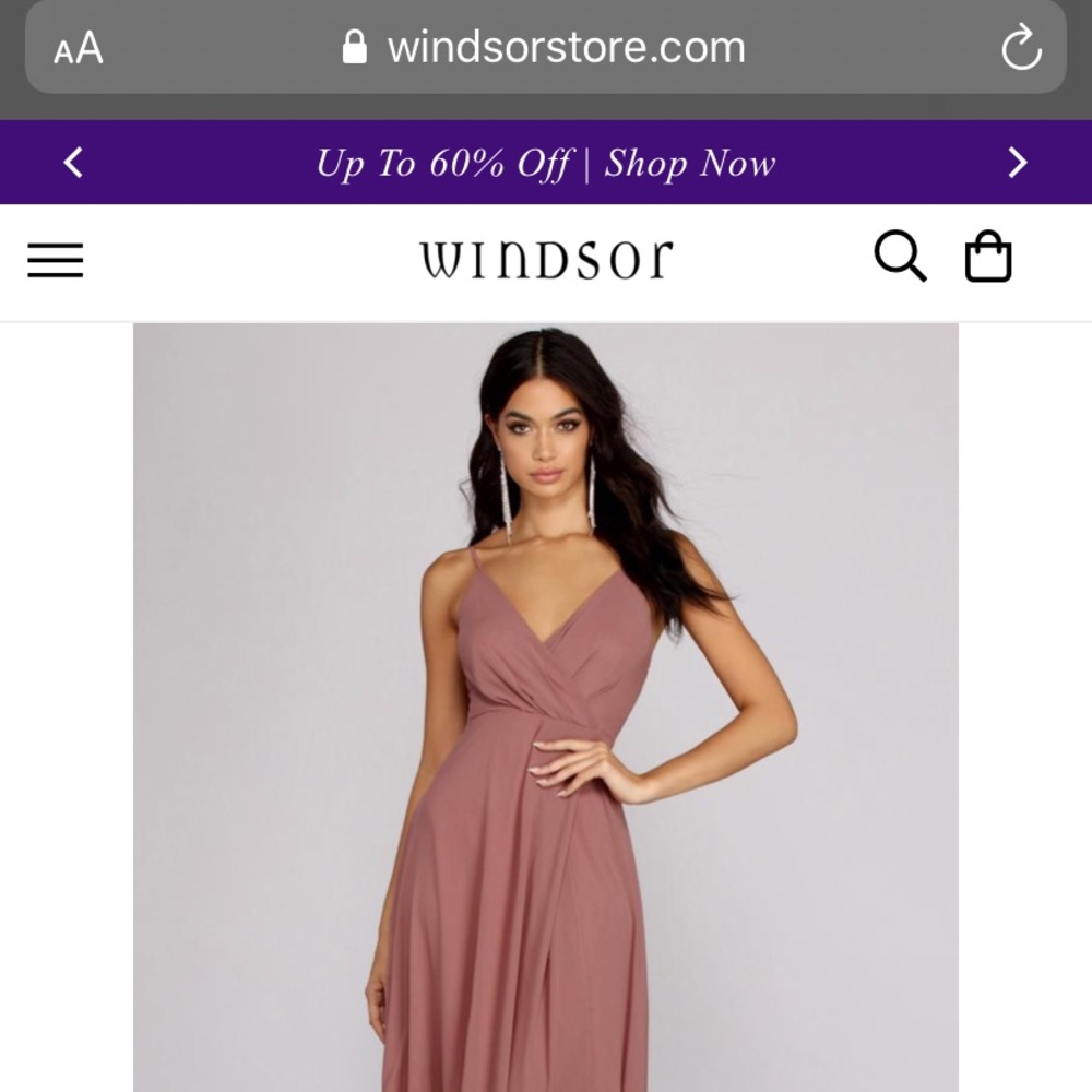 Mauve Bridesmaid Dress, YELENA CHIFFON SLIT GOWN